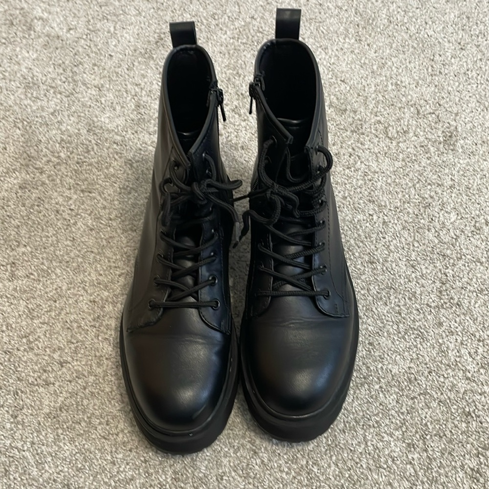 Black combat boots
